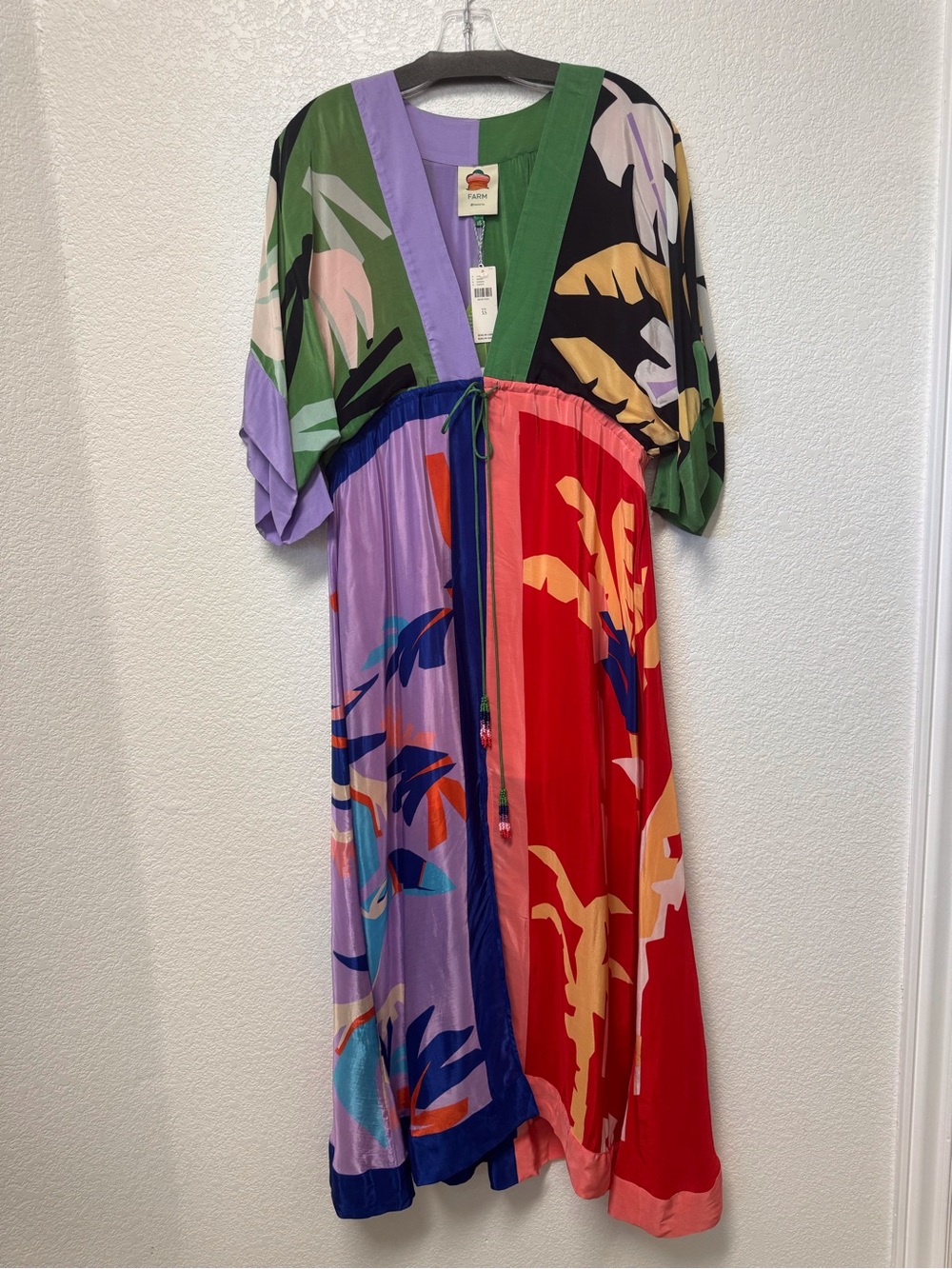 NWT Farm Rio Women's Brasil Bahia Scarves Oversized Maxi Dress Multicolor